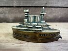 Vintage Figural Celliloid Tape Measure Battleship Boat