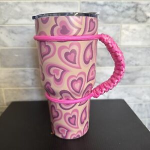 30 Oz Hearts Insulated Tumbler With Paracord Handle NEW