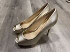 New Guess Heels Pumps Size 6.5 Glossy Gold Open Toe