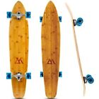 44 inch Kicktail Cruiser Longboard Skateboard, Bamboo and Hard Maple Deck (Blue)