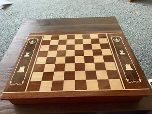 GLOSSY CHESS BOARD WITH HINGED STORAGE—CHESS PIECES NOT INCLUDED