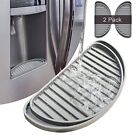 Refrigerator Drip Tray Catcher, Mini Fridge 2 pack Semi-Circular Grey Gray