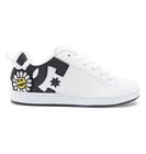 DC Shoes Women's Court Graffik Shoes White/Black/Yellow - 300678-TBY, White/Blac