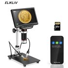 Elikliv 7'' Digital Microscope 10-1300X 16MP 1080P USB Coin Magnifier with Light