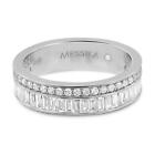 Messika 1.15Cttw Liz Baguette And Round Cut Diamond Ring 18K White Gold Size 6.5