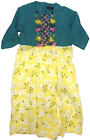 Taaga Turquoise Green and  Yellow Floral Tassle Dress Upcycled Tunic XS