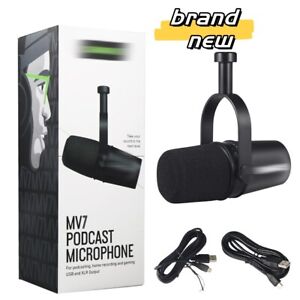 MV7 Cardioid Dynamic Vocal / Broadcast Microphone USB & XLR Outputs Black New