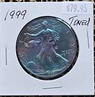 1999 American Silver Eagle Rainbow Monster Toned Coin BU 1 Oz $1 Dollar US Mint