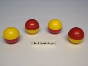 4 KNEX BALLS Red Yellow Big Ball Factory Replacement K'nex Parts / Pieces Lot