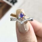 0.5CT Moonlight Moissanite Princess Crown Rings S925 Silver Women Fine Jewelry