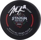 Jack Hughes New Jersey Devils Autographed 2024 Stadium Series Official Game Puck