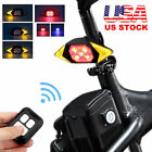 Rechargeable Wireless Bike Turn Signal Rear Light Bicycle LED Tail Lamp+ Remote