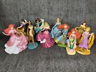 Disney Princess Mini Doll Figurine Glitter Collection  Lot Of 10  Some Wear Read