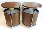 Vintage Pair - Zenith Circle of Sound Speakers - Wood Grain / Round / Retro Omni