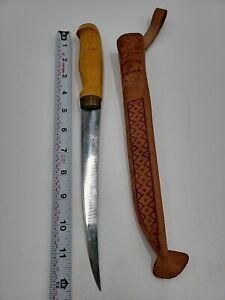 Vintage XL Rapala J. Marttini Fillet Knife 9” With Sheath Finland Inscribed