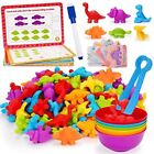 Tsomtto Counting Dinosaurs Toys for Kids with Sorting Bowls Toddler Learning Act
