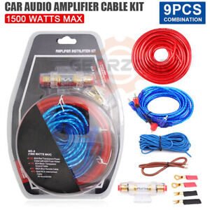 Car Audio Cable Kit/1500W Amp Amplifier Install RCA Subwoofer Sub Wiring 8 Gauge