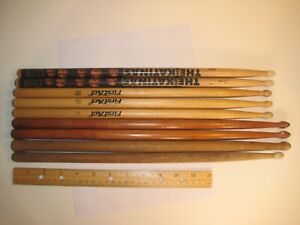Used Drum Stick Drumstick Cymbal Wood Wooden Nylon Tip 9p Lot First Act Katinas