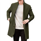 Men's Autumn Casual Overcoat Winter Warm Long Jacket Top Coat Woolen Trench Coat