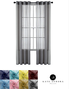 Basic Home Grommet Top Single Sheer Window Curtains - Assorted Colors & Sizes