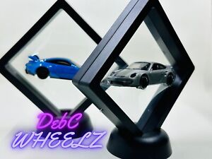 2pc Displays For Hot Wheels 3D Floating Display w/ Stand. (cars not included)