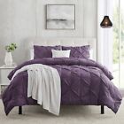 Pinch Pleat Duvet Cover Set, 3 Piece Luxurious Pintuck Comforter Cover by Nymbus