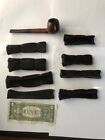 GENUINE  LEATHER SLEEVE SMOKING PIPE  MINI POUCH-TOBACCO LOT OF (8)