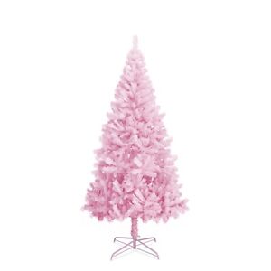4'-7.5' Pink Artificial Christmas Halloween Full Fir Tree w Foldable Metal Stand