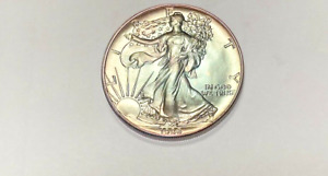1986 Silver Eagle Coin - Slightly Toned