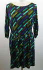 Banana Republic Dress Size Large Jersey knit Belted Green Blue NWT
