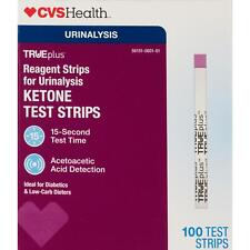 NEW CVS Health True Plus Ketone Test Strips 100 Keto Urinalysis Ketosis Low Carb