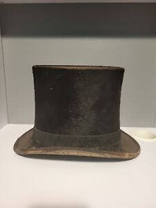 MELTON HATTER TO THE QUEEN PRINCE OF WALES BLACK BEAVER SILK TOP HAT 1880 LONDON