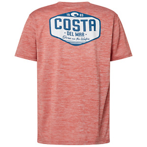 40% Off Costa Tech Morgan Performance SS Fishing Shirt - Red Heather  - UPF 50