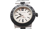 NEAR MINT BVLGARI aluminum AL32TA Date White Dial Quartz Boy's Watch From JAPAN