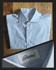 🇮🇹 Brioni Large 16.5/42 Blue Stripe Shirt French Cuff