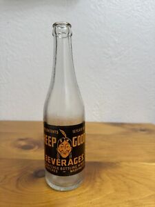 Rare Vintage Heep Good Beverages Indian Soda Bottle~ACL~Black & Orange
