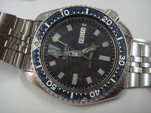 Seiko Automatic 6309-7290 Divers 150M,Bracelets Y035  Scuba Divers, Black dial