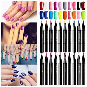 20 Colors Collection Step Nail Gel Pen 3In1 Nail Art Pencil Topcoat Nail Gel 2ML