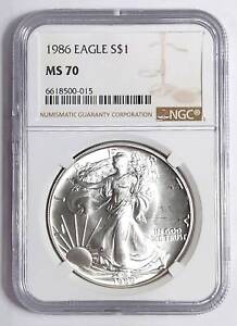 1986 S Silver Eagles NGC MS-70