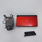 Nintendo DS Lite Console Crimson Red Black (USG-001) Tested w/Charger NO Stylus