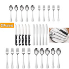 30 Pcs Silverware Set for 5 Stainless Steel Flatware Cutlery Utensil Kitchen New