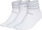 Adidas Women’s Cushioned CREW Socks Size 5-10 3 Pair White w/ Grey Stripes NWT