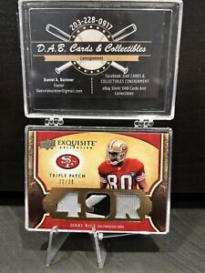 2009 Upper Deck EXQUISITE Triple Jersey PATCH Jerry Rice #D 22/30 SF 49ers - P02