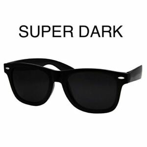 Wayfare Style Sunglasses Black Super Dark Lens Classic 80s Retro Vintage 100%UV