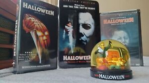 Halloween Sealed VHS DVD Collector TIN Snow Globe Bundle RARE Out Print Versions