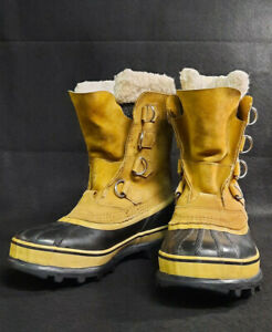 Sorel Caribou Womens 6 Buff Tan Winter Snow Waterproof Felt Boots NL1005-280