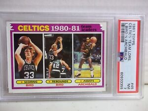 1981 Topps Larry Bird PSA NM 7 Basketball Card #45 NBA HOF Boston Celtics
