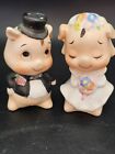 Vtg Anthropomorphic Bride And Groom Pigs Kitschy Salt And Pepper Shakers Set...