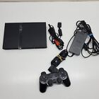 Untested Sony PlayStation 2 w/ Controller & Cables Black
