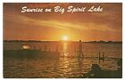 Vintage Spirit Lake Iowa Postcard Sunrise on Spirit Lake Unused Chrome